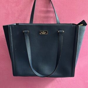 Kate Spade Black Tote with Structured Design and Gold Accents